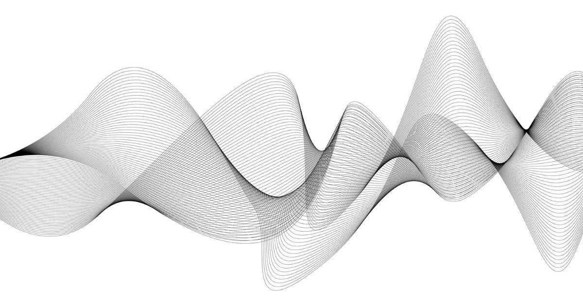 Abstrakte Wellenform als Darstellung von Solfeggio Frequenzen.